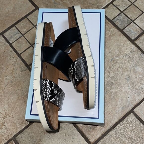 Nib SUSINA Sandal in Black/White Snake size 7.5 retail $50 - Picture 9 of 13
